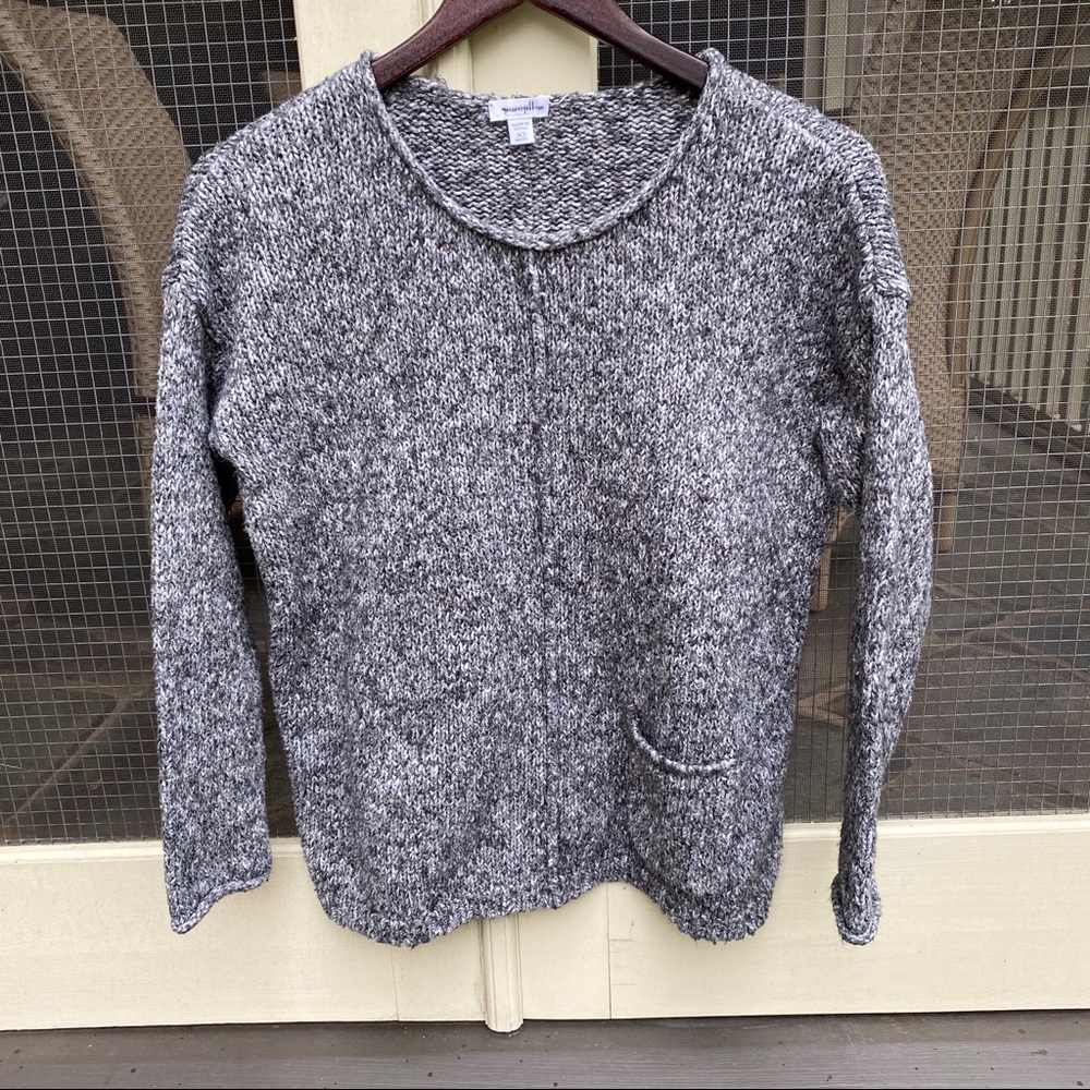 J. Jill Knit Sweater Marled Gray